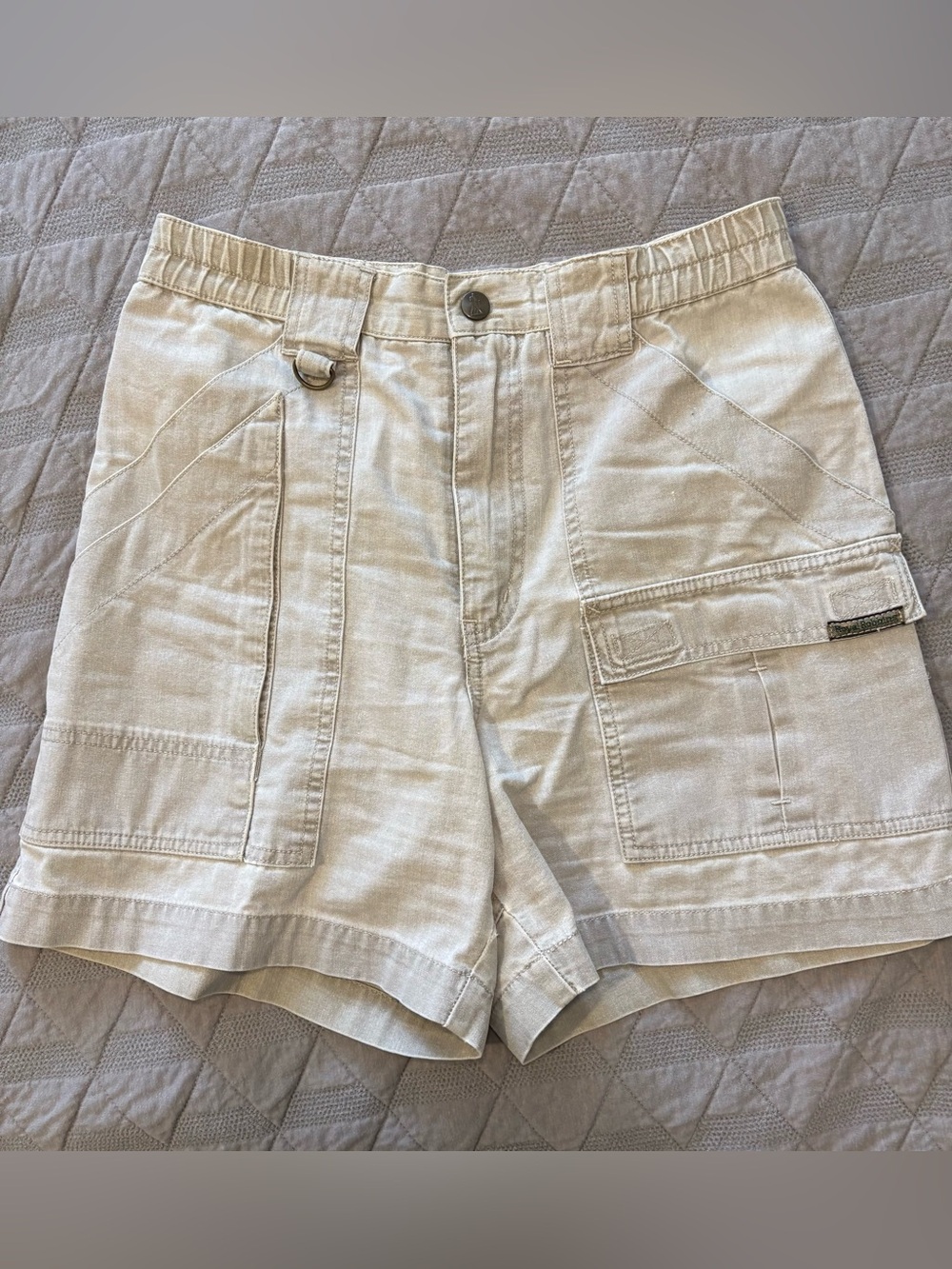 Royal Robbins Cargo Shorts Women 6 Beige High Rise Utility Hiking Outdoor Canvas